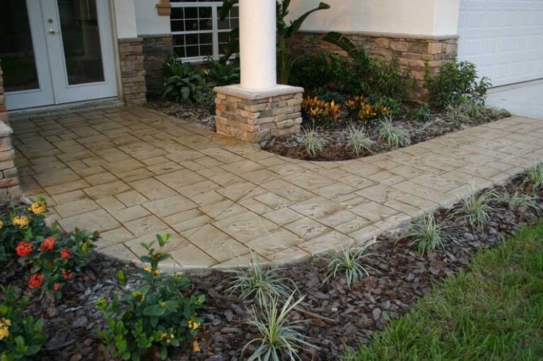 Stamped Concrete Overlay Walkway