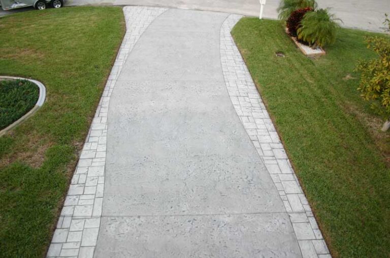 Stamped Concrete Overlay Walkway